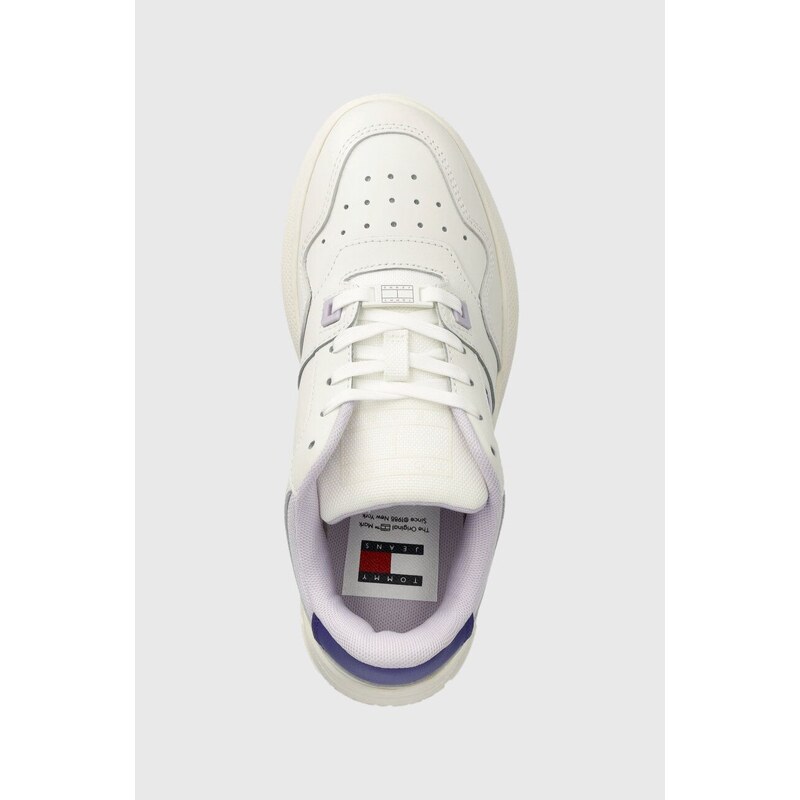Tommy Jeans sneakers TJW RETRO BASKET FLATFORM ESS colore violetto EN0EN02506