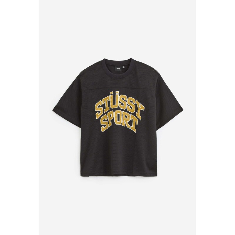 Stussy T-Shirt SPORT MESH FOOTBALL in cotone nero