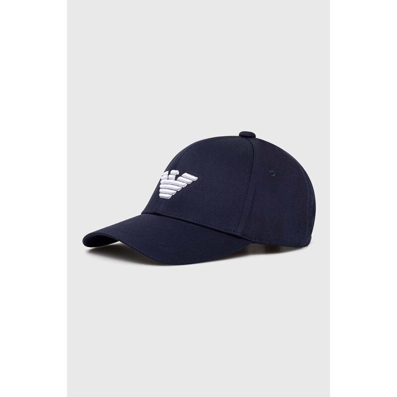 Emporio Armani Underwear berretto da baseball in cotone colore blu navy con applicazione