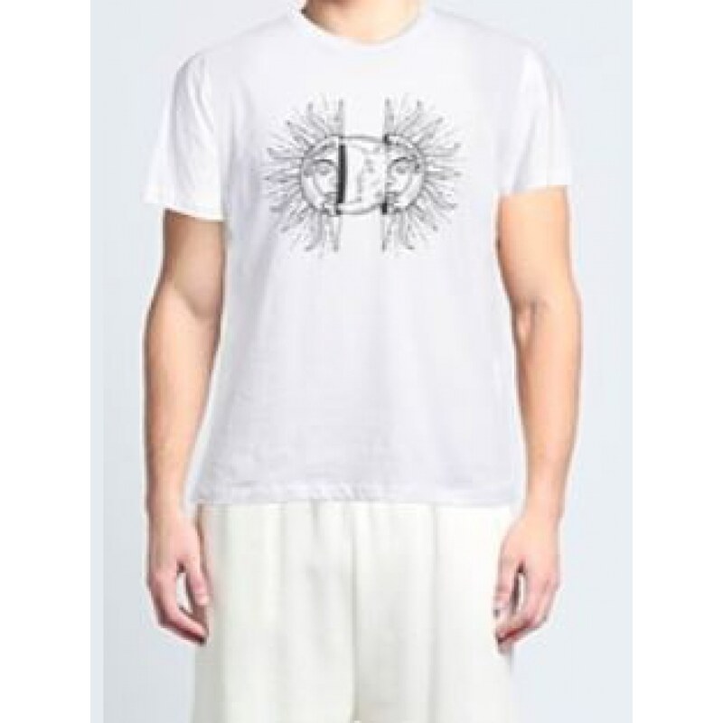 T-shirt Homme Happiness Coton Blanc Avec Imprimé – Taille S