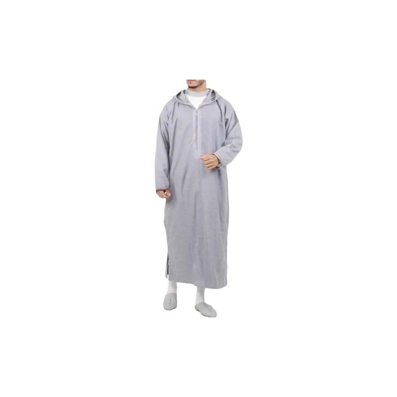 YAOHUOLE Uomo Caftano Manica Lunga Thobe Abbigliamento Preghiera Per Uomini Abbigliamento Arabo Uomo Djellaba Djellaba Uomini, 01 blu scuro., M