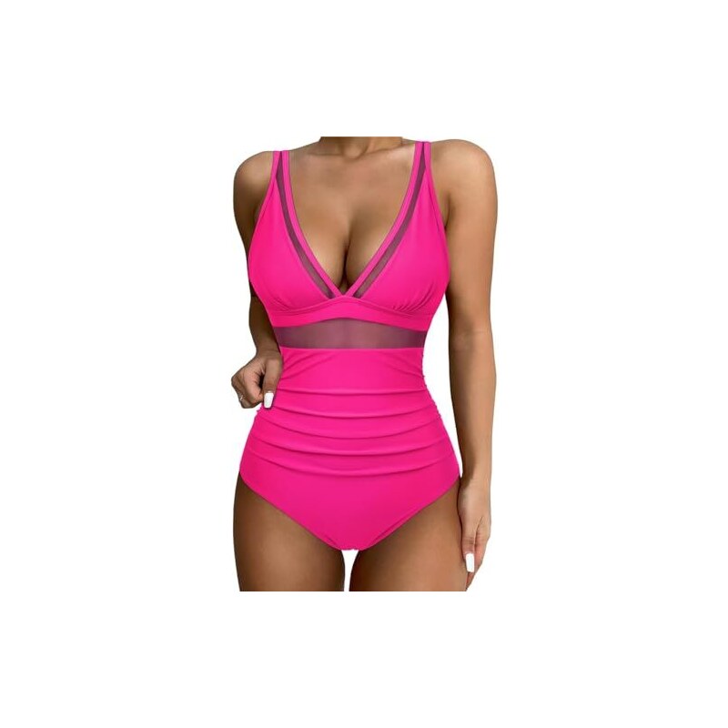 ORANDESIGNE Costume Intero Donna Scollo V - Monokini Con Controllo Pancia E Schiena Scoperta - Taglie UE - 3