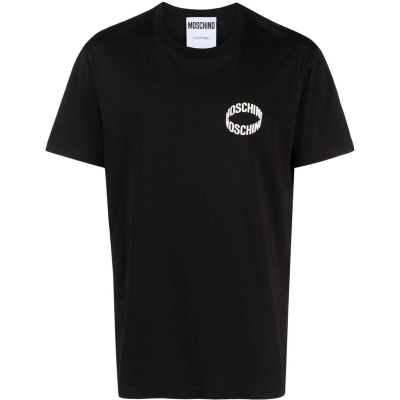 MOSCHINO T-shirt nera logo loop