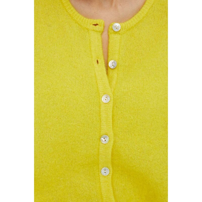 American Vintage cardigan in lana colore giallo