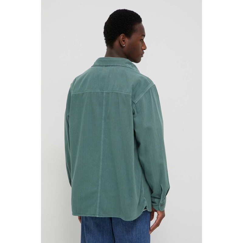 Levi's camicia di jeans uomo colore verde