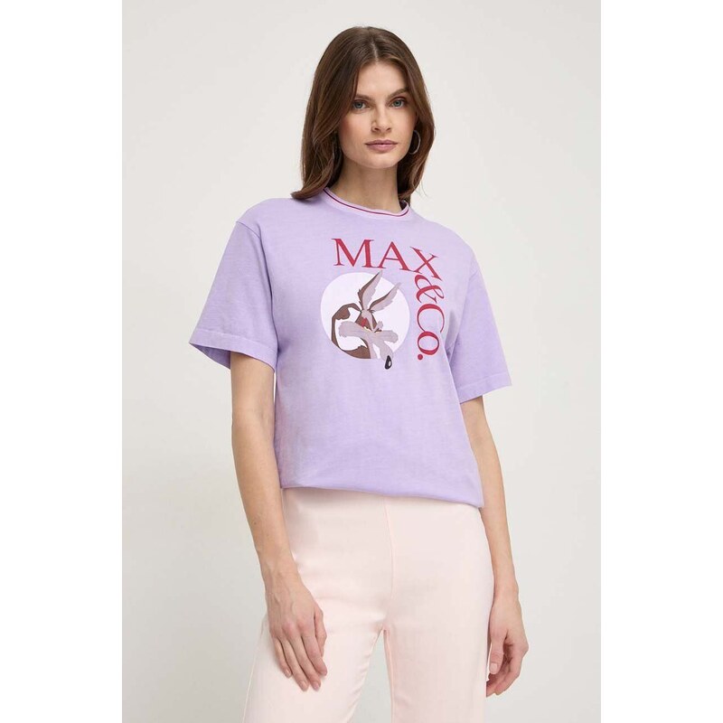 MAX&Co. t-shirt in cotone x CHUFY donna colore violetto