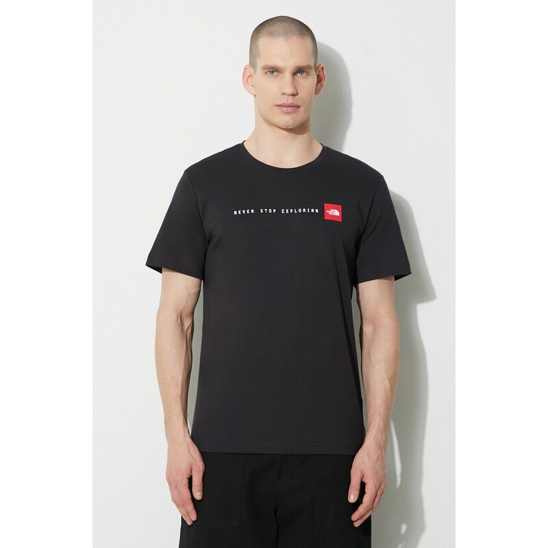 The North Face t-shirt in cotone M S/S Never Stop Exploring Tee uomo colore nero NF0A87NSJK31
