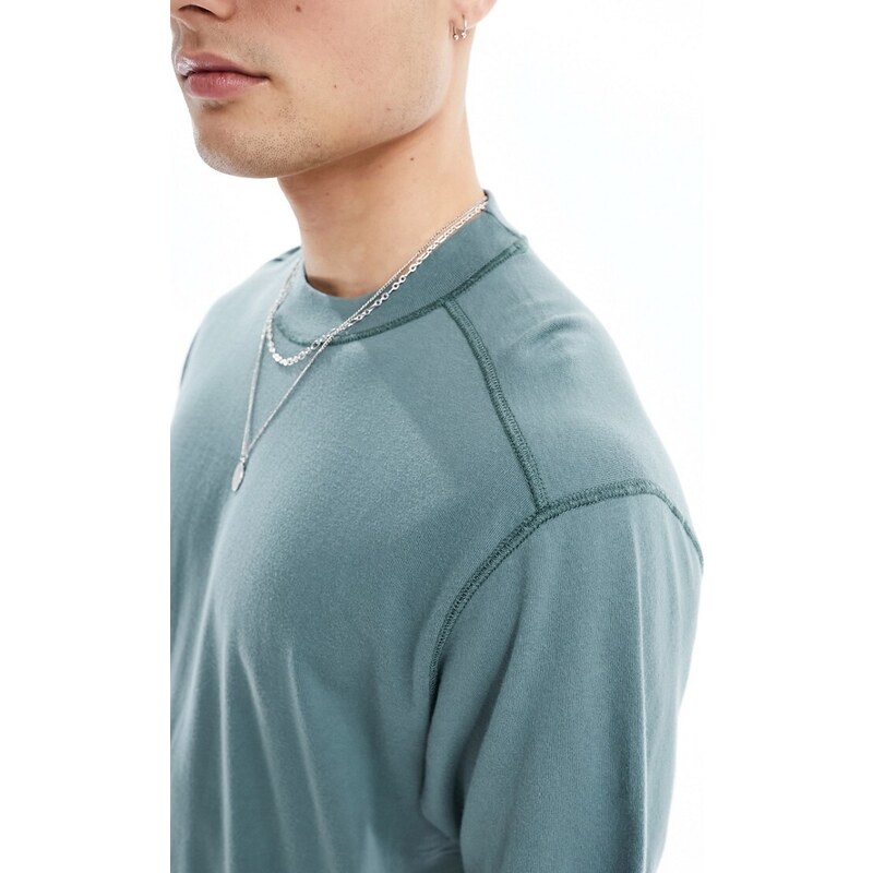 Abercrombie & Fitch - Vintage Blank - T-shirt verde medio vestibilità comoda