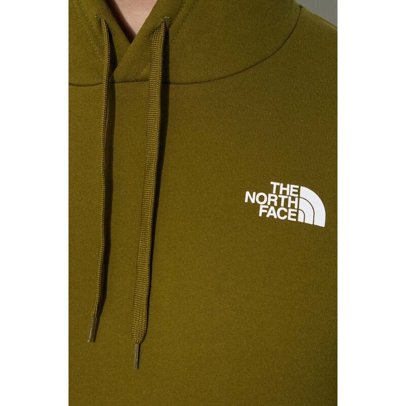 The North Face felpa in cotone M Simple Dome Hoodie uomo colore verde con cappuccio NF0A7X1JPIB1
