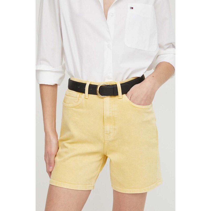 Tommy Hilfiger pantaloncini di jeans donna colore giallo
