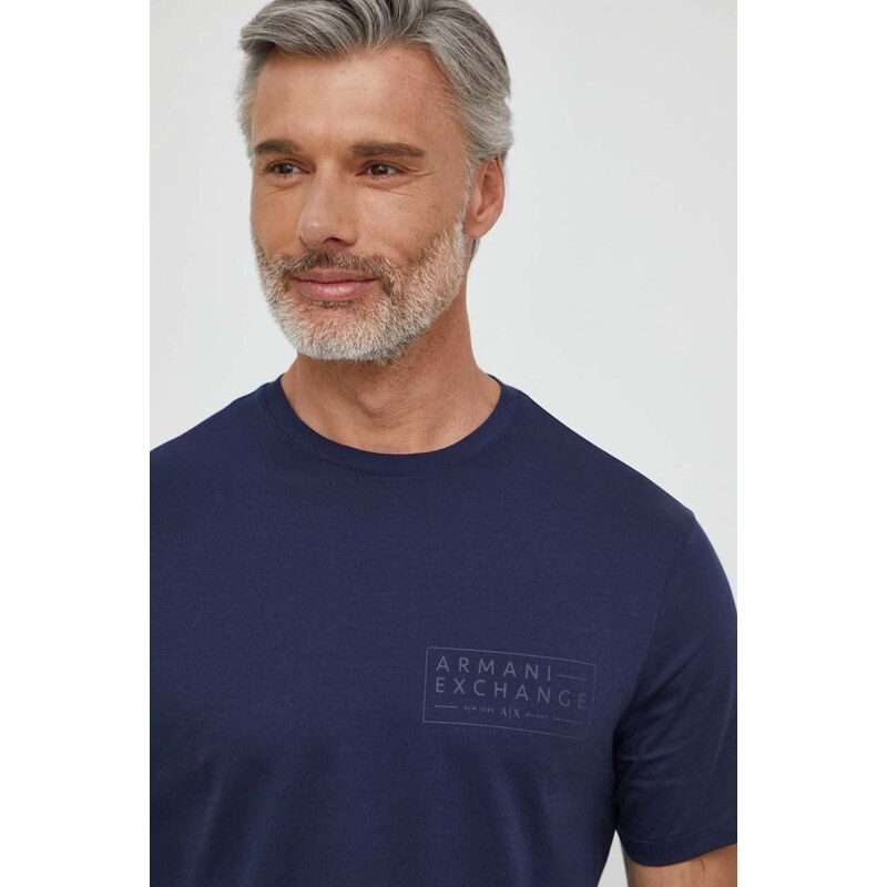 Armani Exchange t-shirt in cotone uomo colore blu navy