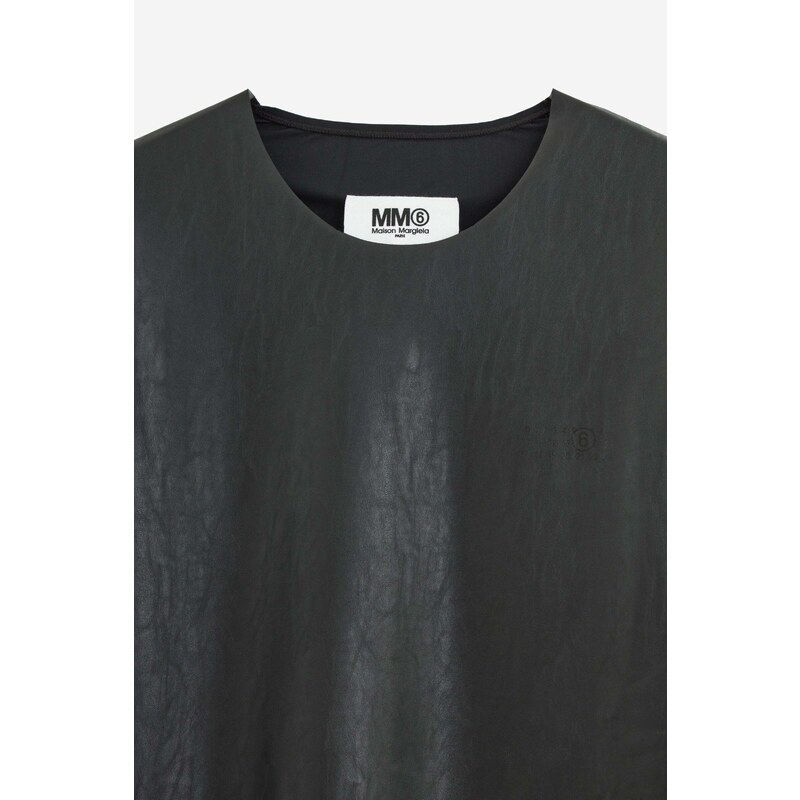 MM6 Maison Margiela T-shirts a Manica Lunga in cotone nero