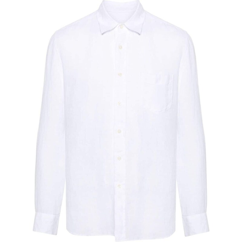 120% Lino Camicia bianca in lino regular-fit
