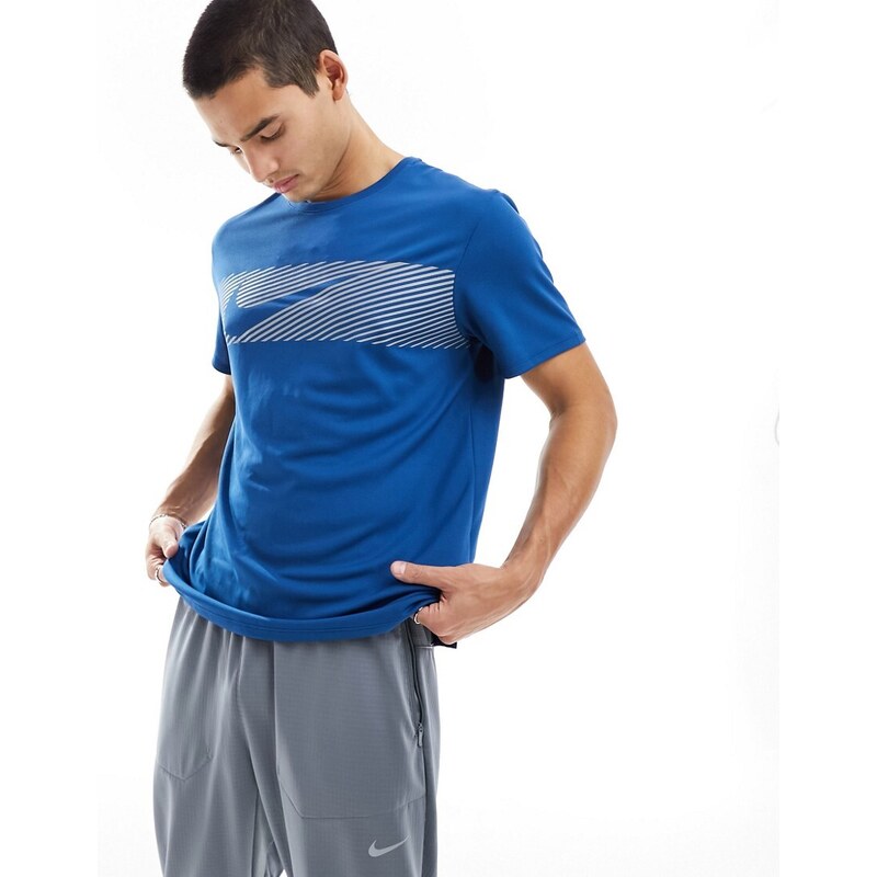 Nike Running - Flash Dri-FIT Miler - T-shirt riflettente blu