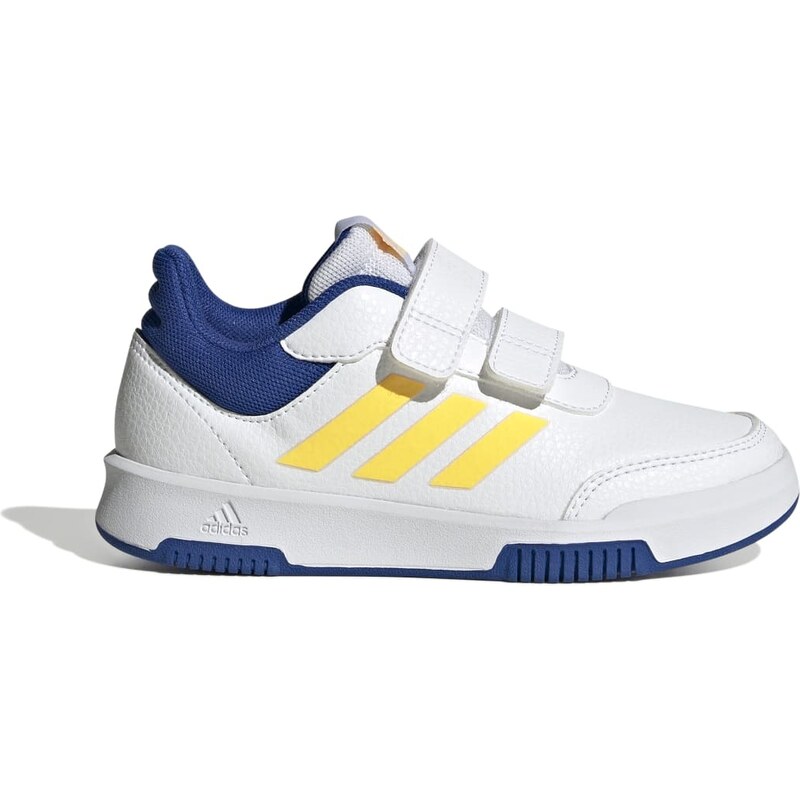 Sneakers bianche da bambino con dettagli blu e gialli adidas Tensaur Sport 2.0 CF K