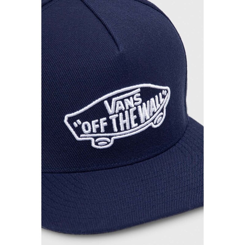 Vans cappello con visiera con aggiunta di cotone colore blu navy con applicazione