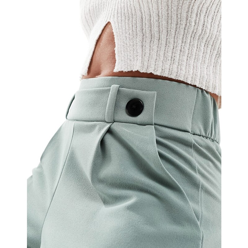 JDY - Pantaloni sartoriali a fondo ampio e vita alta color menta-Verde