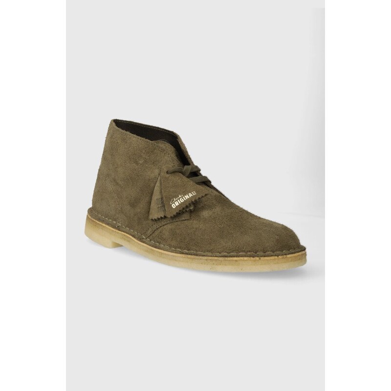 Clarks Originals scarpe in camoscio Desert Boot uomo colore verde 26176626