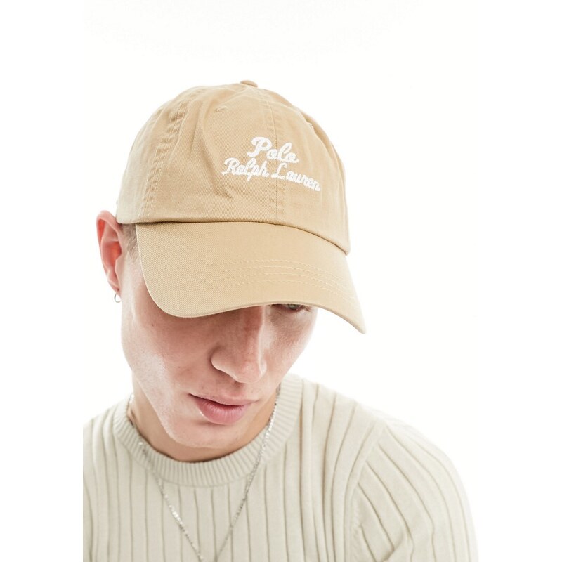 Polo Ralph Lauren - Icon - Cappellino in twill color cuoio con logo-Marrone