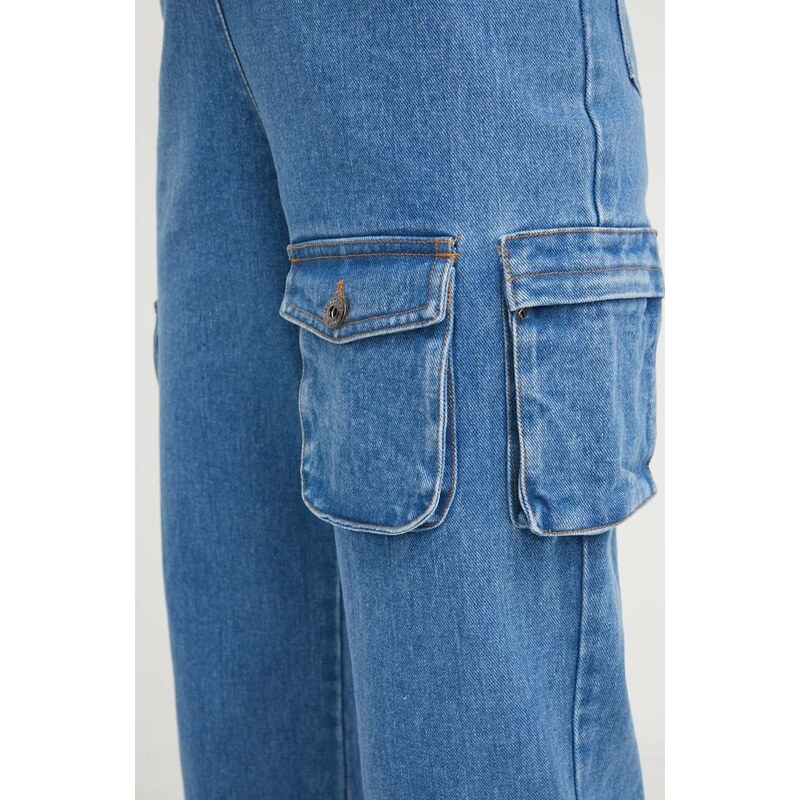 Bardot jumpsuit di jeans colore blu