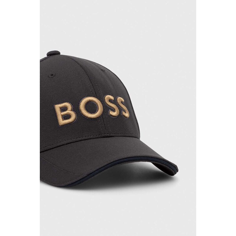 Boss Green berretto da baseball BOSS GREEN colore nero con applicazione
