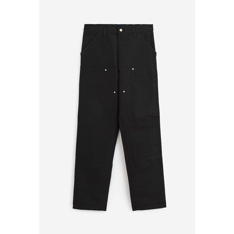 Carhartt WIP Pantalone DOUBLE KNEE in cotone nero