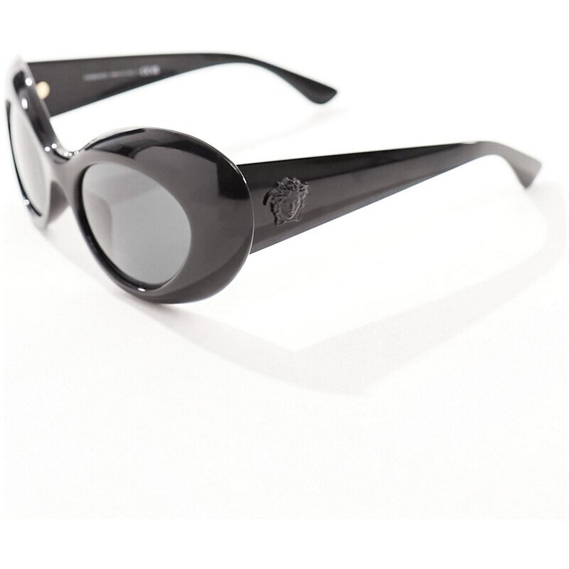 Versace - Occhiali da sole rotondi oversize neri-Nero