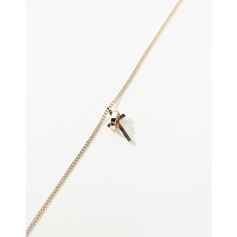 WFTW - Collana dorata con pendente ad anello e a croce-Oro