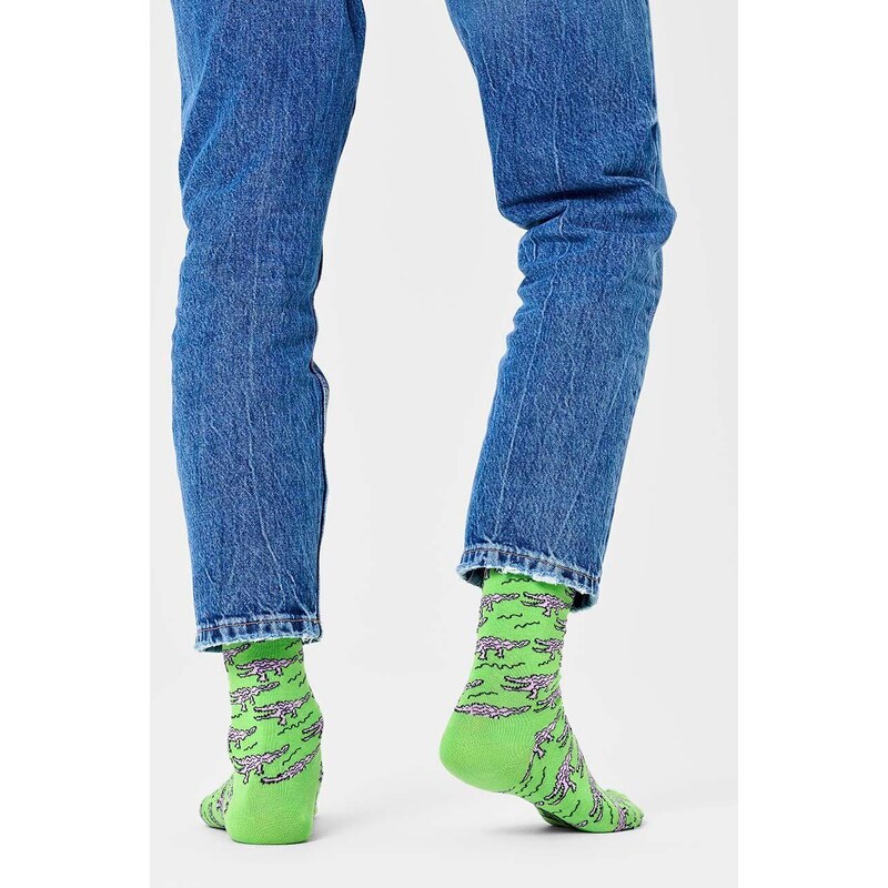 Happy Socks calzini Crocodile colore verde