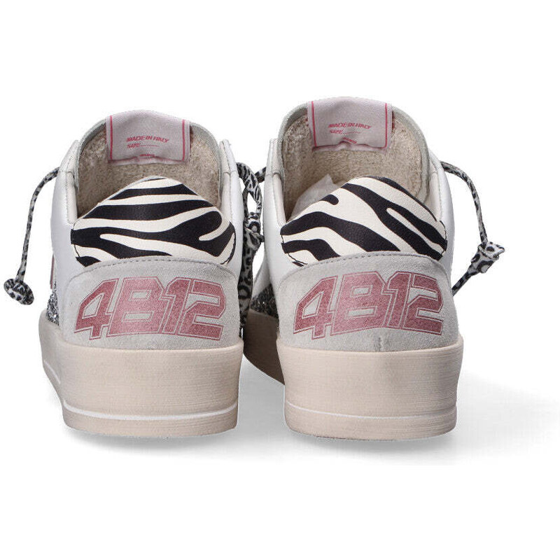 4B12 sneaker Kyle bianco zebrato