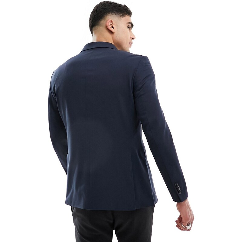 Jack & Jones Premium - Giacca da abito doppiopetto blu navy