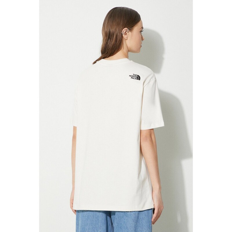 The North Face t-shirt in cotone W S/S Essential Oversize Tee donna colore beige NF0A87NQQLI1