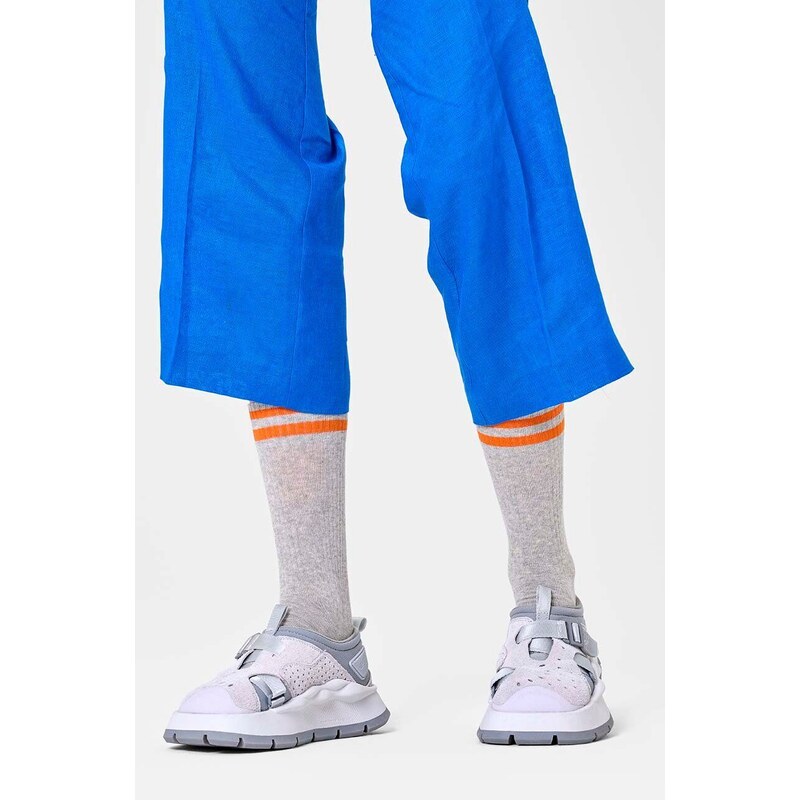 Happy Socks calzini Solid Sneaker Thin Crew colore grigio