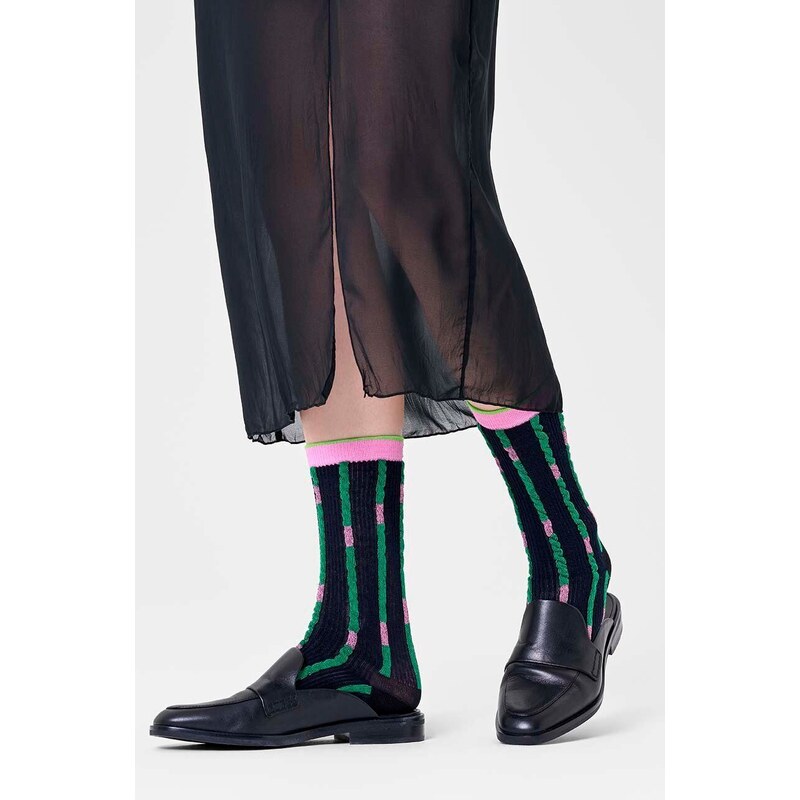 Happy Socks calzini Ruffled Stripe colore nero