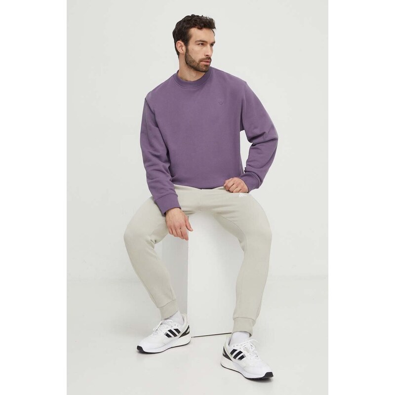 adidas Originals felpa in cotone uomo colore violetto IR7918