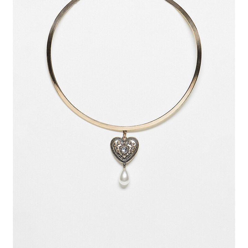 Luisa – Collana dorata delicata con due cuori
