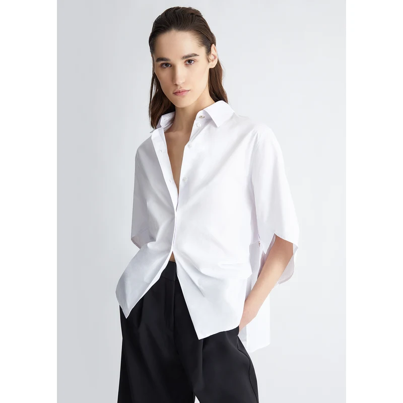 Liu Jo camicia manica lunga slim fit in tessuto stretch bianco