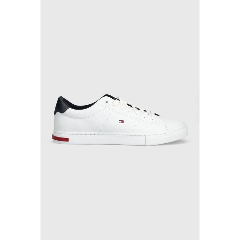 Tommy Hilfiger sneakers in pelle ESSENTIAL LEATHER DETAIL VULC colore bianco FM0FM04047