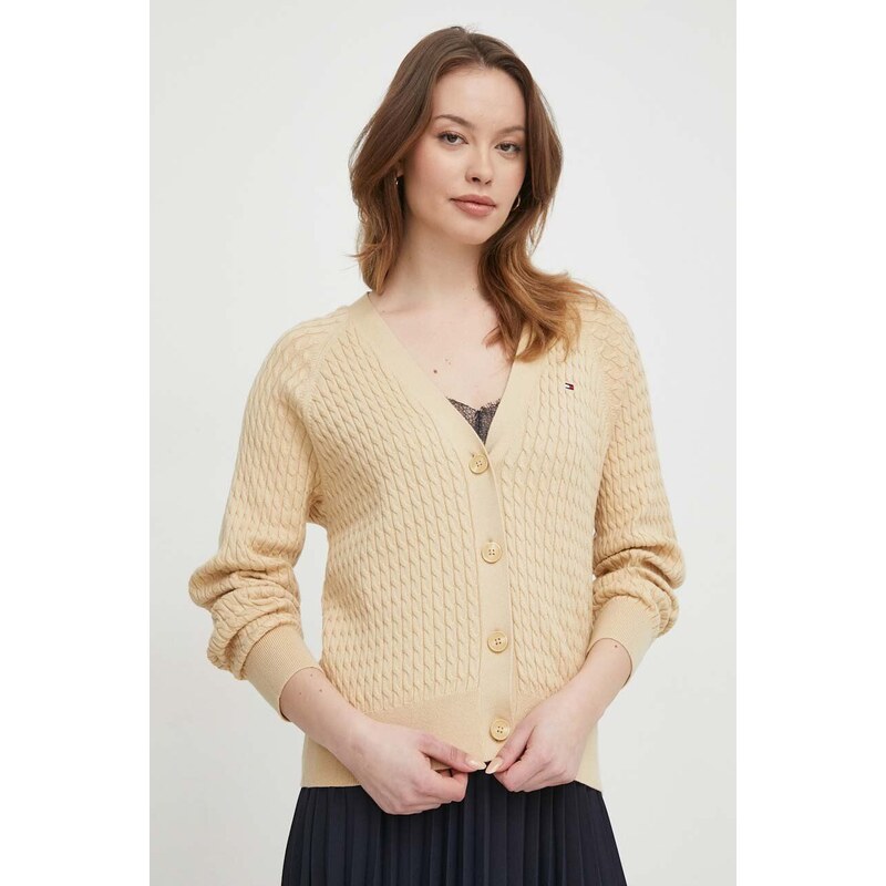 Tommy Hilfiger cardigan in cotone colore beige