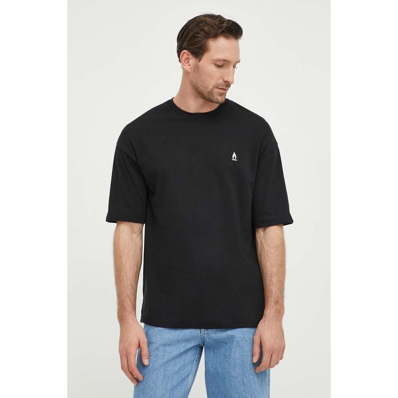 Drykorn t-shirt in cotone uomo colore nero con applicazione