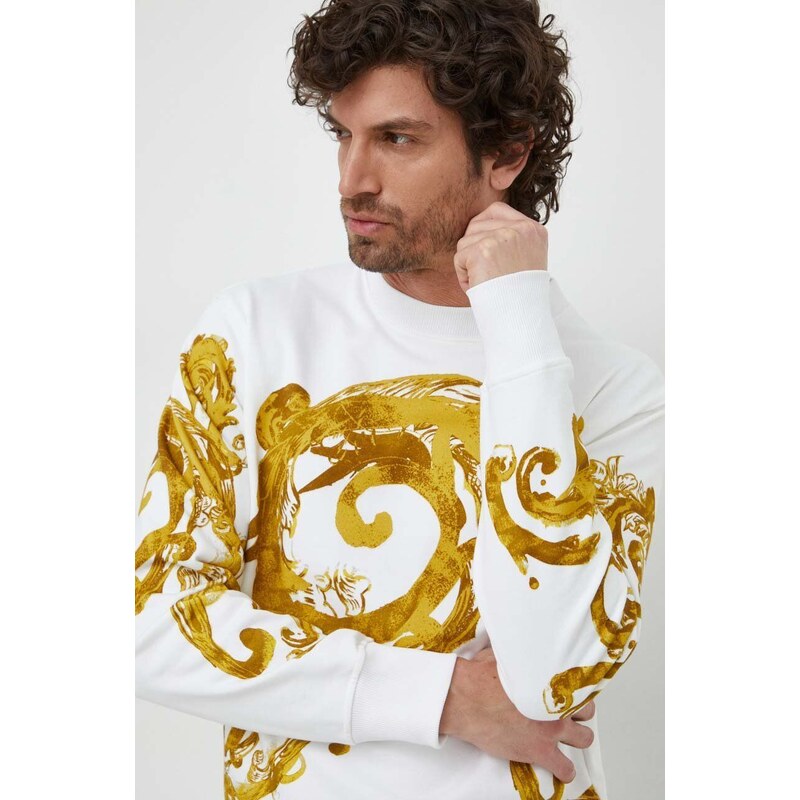 Versace Jeans Couture felpa in cotone uomo colore beige
