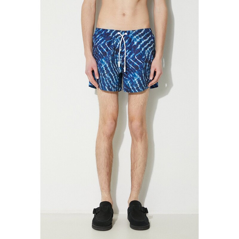 Marcelo Burlon pantaloncini da bagno Aop Sound Waves Swim Short colore blu CMFA003S24FAB0024501