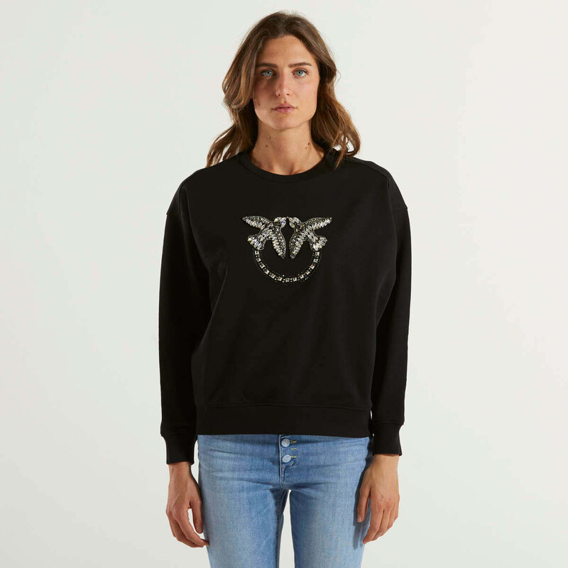 felpa donna converse nera