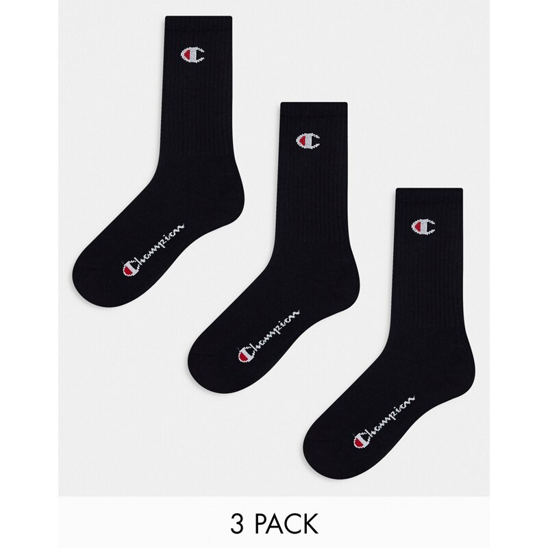 Champion - Confezione da 3 paia di calzini corti neri-Nero