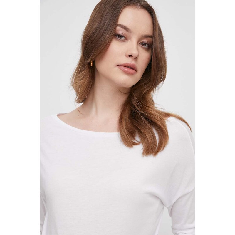 Sisley camicia a maniche lunghe donna colore bianco