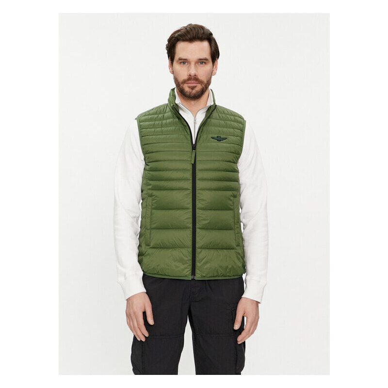 Gilet Style Aviateur Aeronautica Militare – Taille 54 – Vert Militaire – Coupe Regular – Parfait Pour Un Look Vintage Et Robuste !
