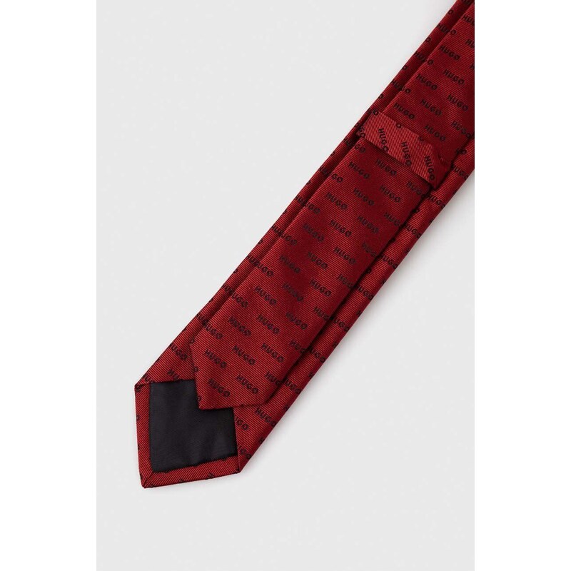 HUGO cravatta in seta colore rosso