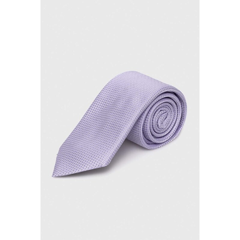 BOSS cravatta in seta colore violetto