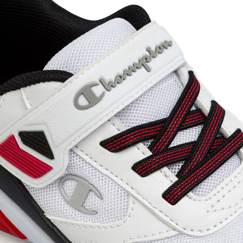 Sneakers primi passi bianche e nere da bambino con luci nella suola Champion Wave B PS