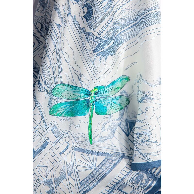Lilou foulard in seta colore blu